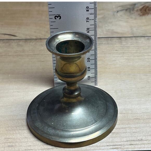 Vintage Small Brass Candle Stick Holder. 3" Tall. Round Base. Decor - Picture 5 of 6